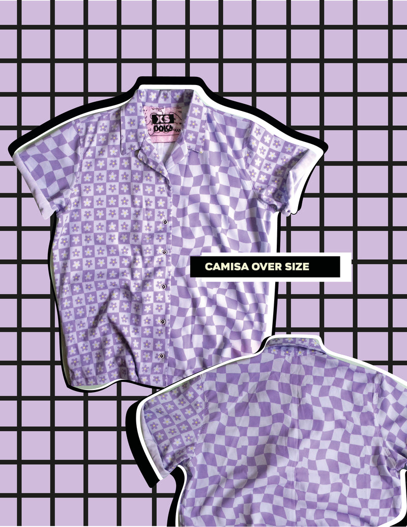 Camisa Cuadritos Lila - Oferta Sabrosa